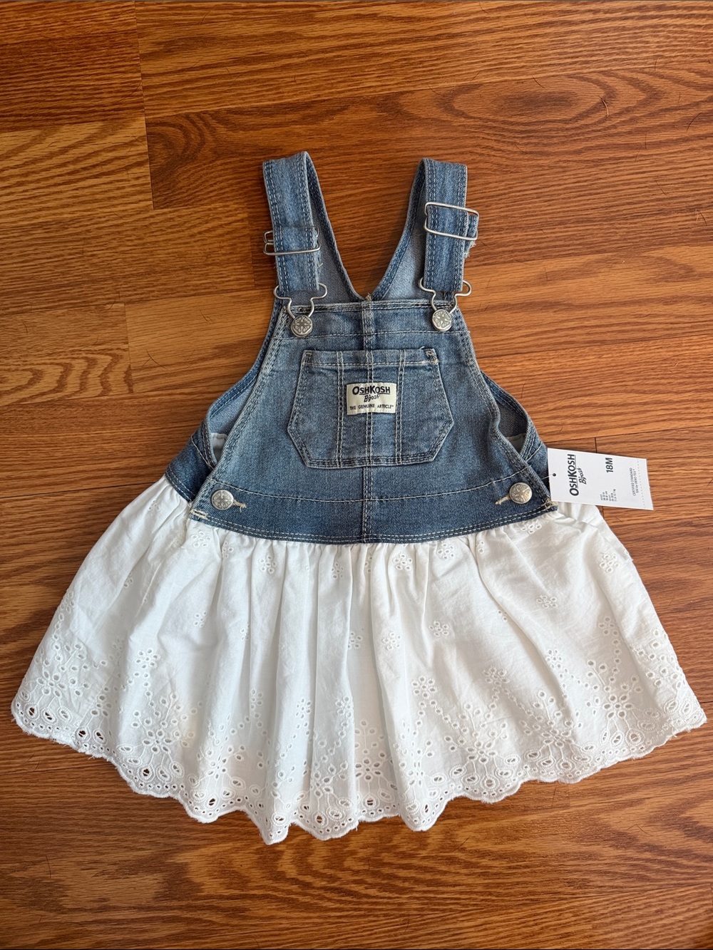 OshKosh B'gosh Overalls Dress with White Skirt